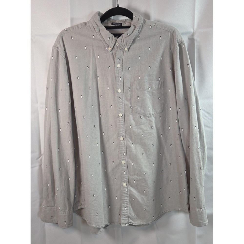 American Eagle Seriously Soft Penguin Gray Long Sleeve Shirt XL